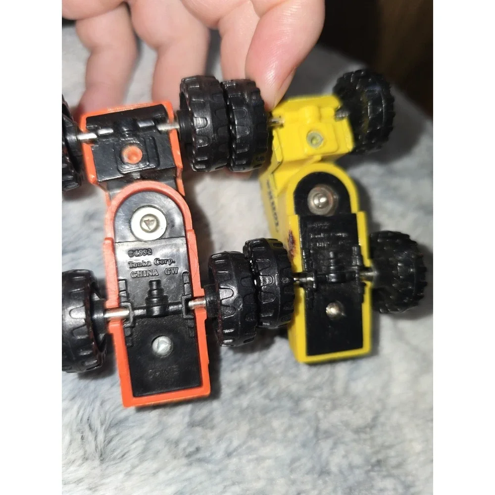Vintage 1992 Orange & Yellow Tonka Farm Tractor Truck‎ Construction Vehicle Lot